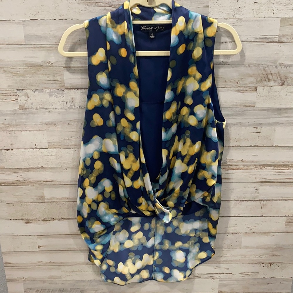 Elizabeth and James high low crossover silk top tunic size small